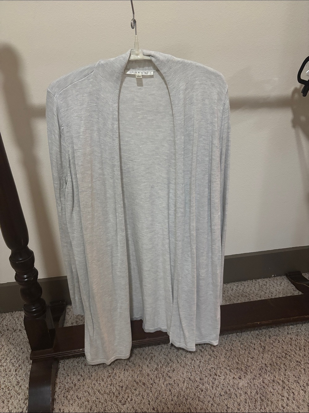 Cyrus Light Gray Open-Front Women’s Cardigan